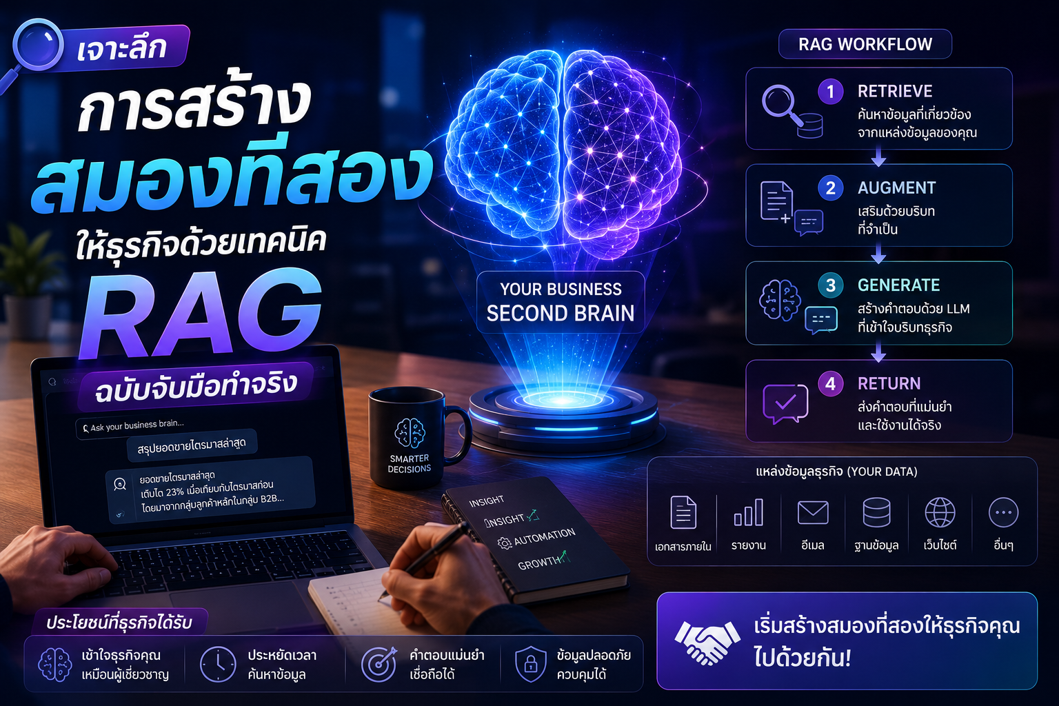 เจาะลึกการสร้างสมองที่สองให้ธุรกิจด้วยเทคนิค RAG ฉบับจับมือทำจริง