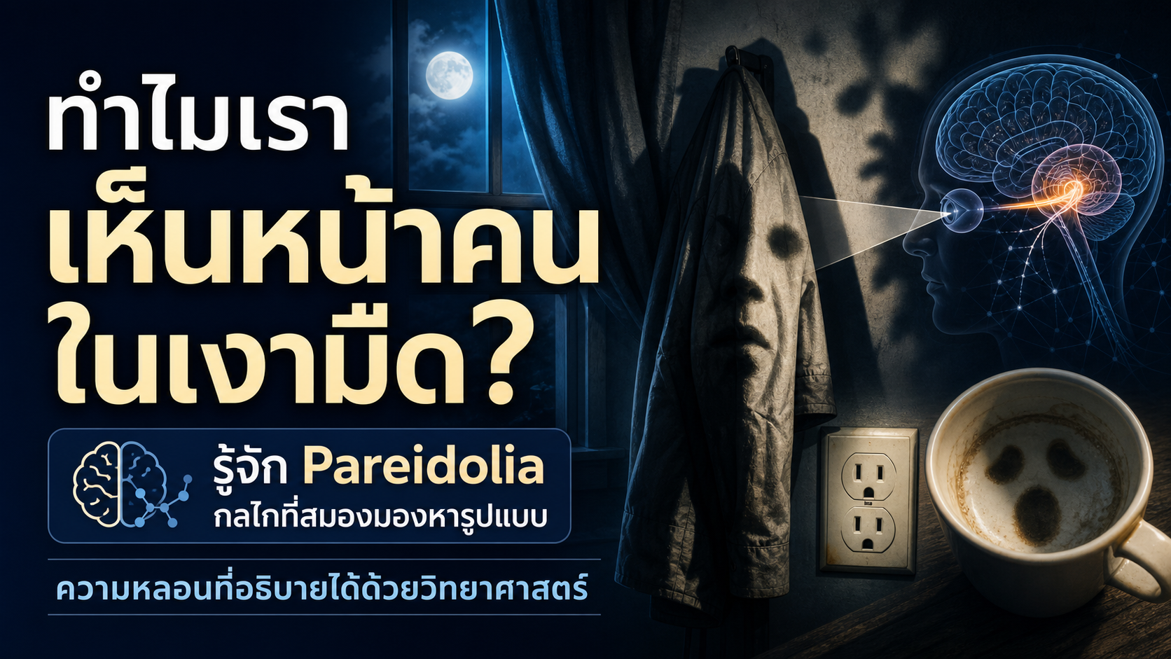 ทำไมเราเห็นหน้าคนในเงามืด? รู้จัก Pareidolia และกลไกของสมอง
